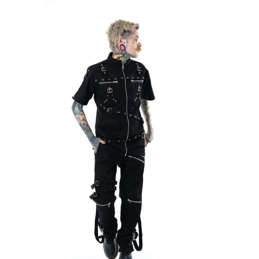 VIXXIN POIZEN INDUSTRIES BATES SHIRT BLACK MENS