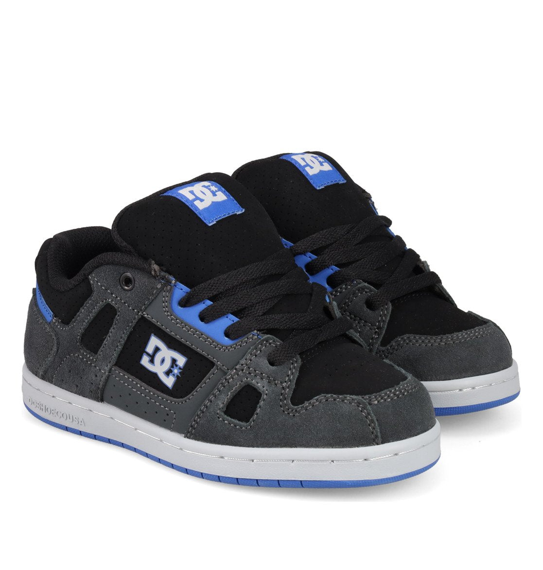 DC SHOES STAG GREY BLACK BLUE YOUTHS TRAINERS
