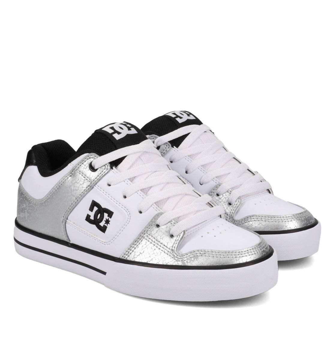 DC SHOES PURE WHITE SILVER  LADIES TRAINERS
