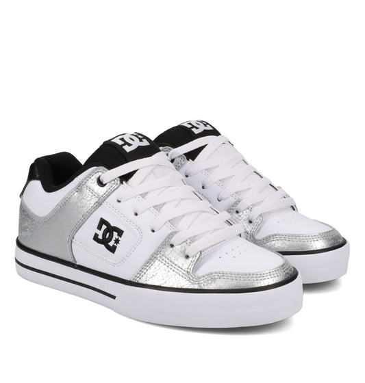 DC SHOES PURE WHITE SILVER  LADIES TRAINERS