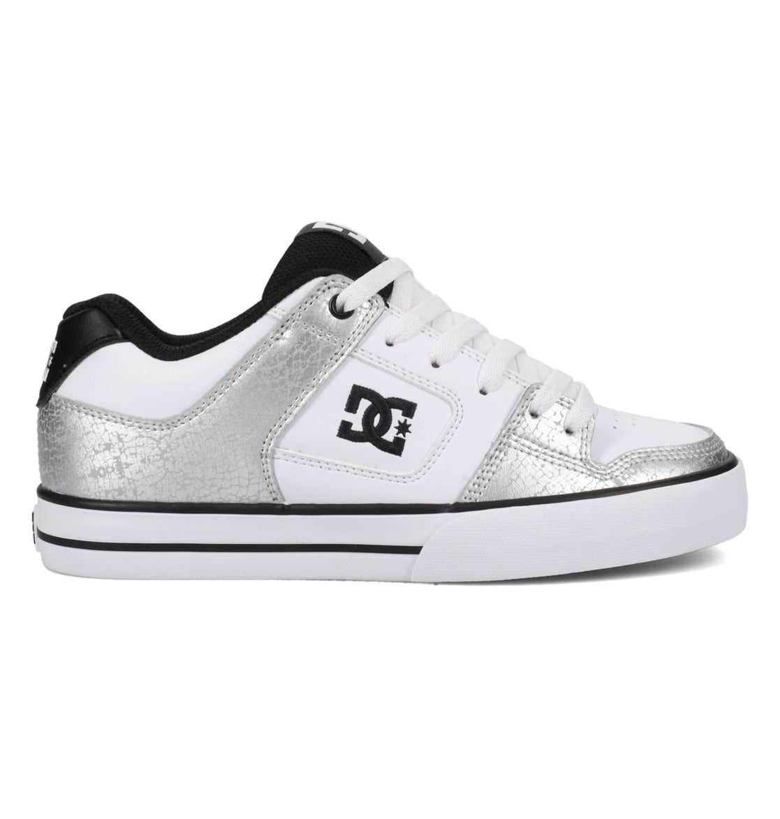 DC SHOES PURE WHITE SILVER  LADIES TRAINERS