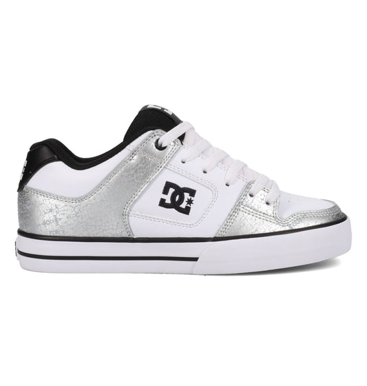 DC SHOES PURE WHITE SILVER  LADIES TRAINERS