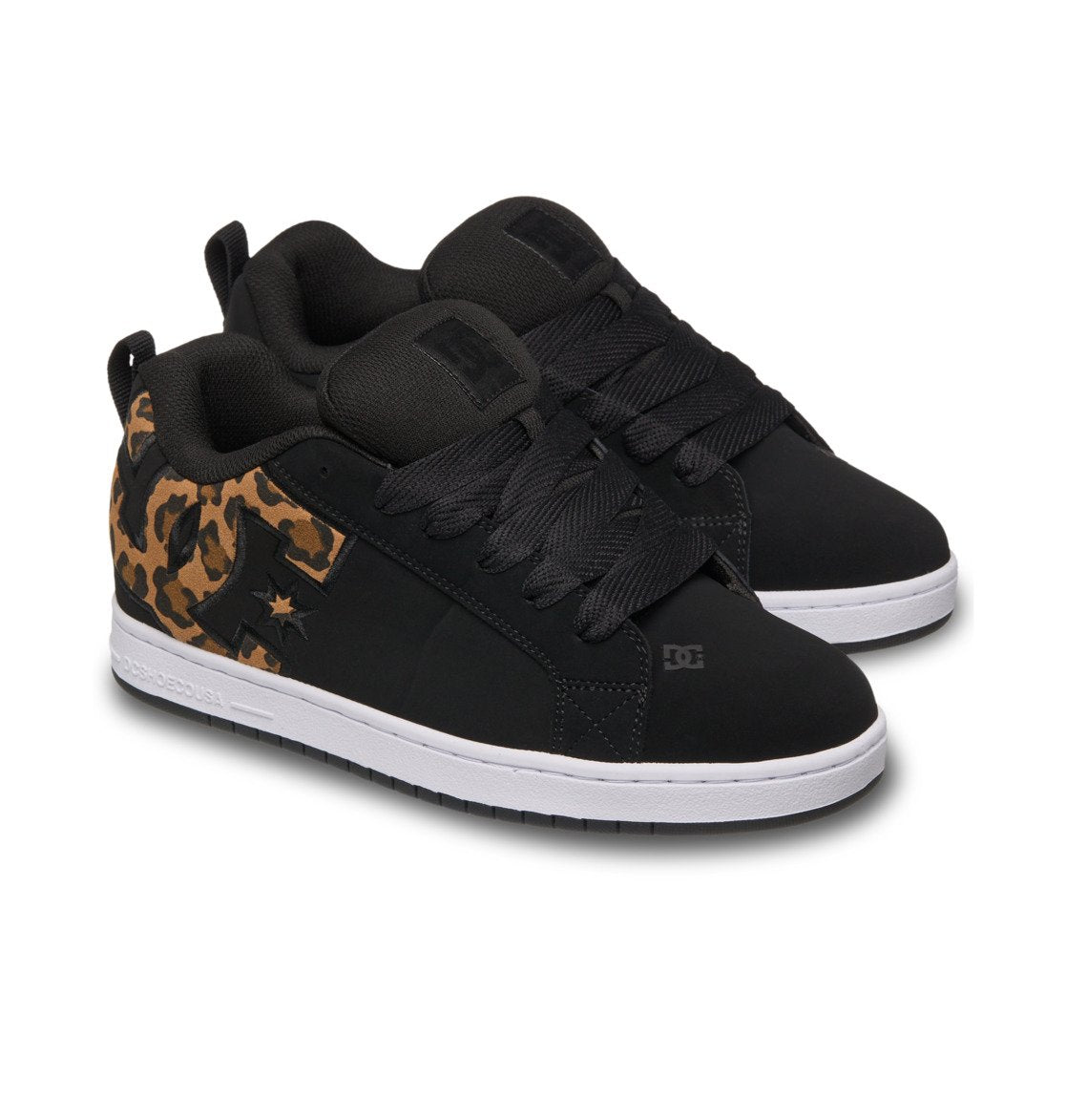 DC SHOES COURT GRAFFIK BLACK CHEETAH TRAINERS