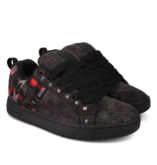 DC SHOES COURT GRAFFIK BLACK RED TRAINERS