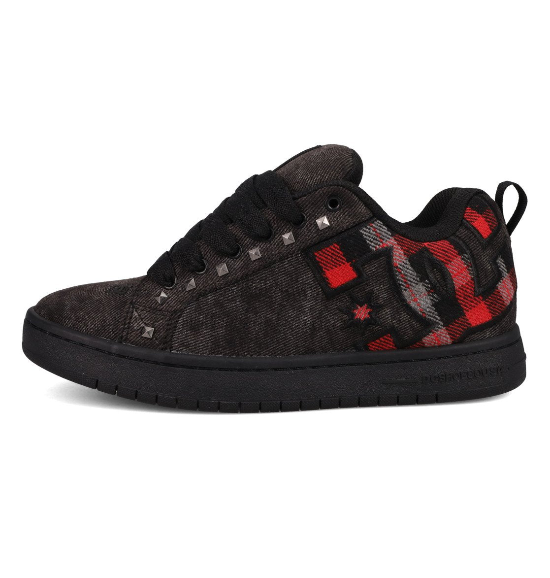 DC SHOES COURT GRAFFIK BLACK RED TRAINERS