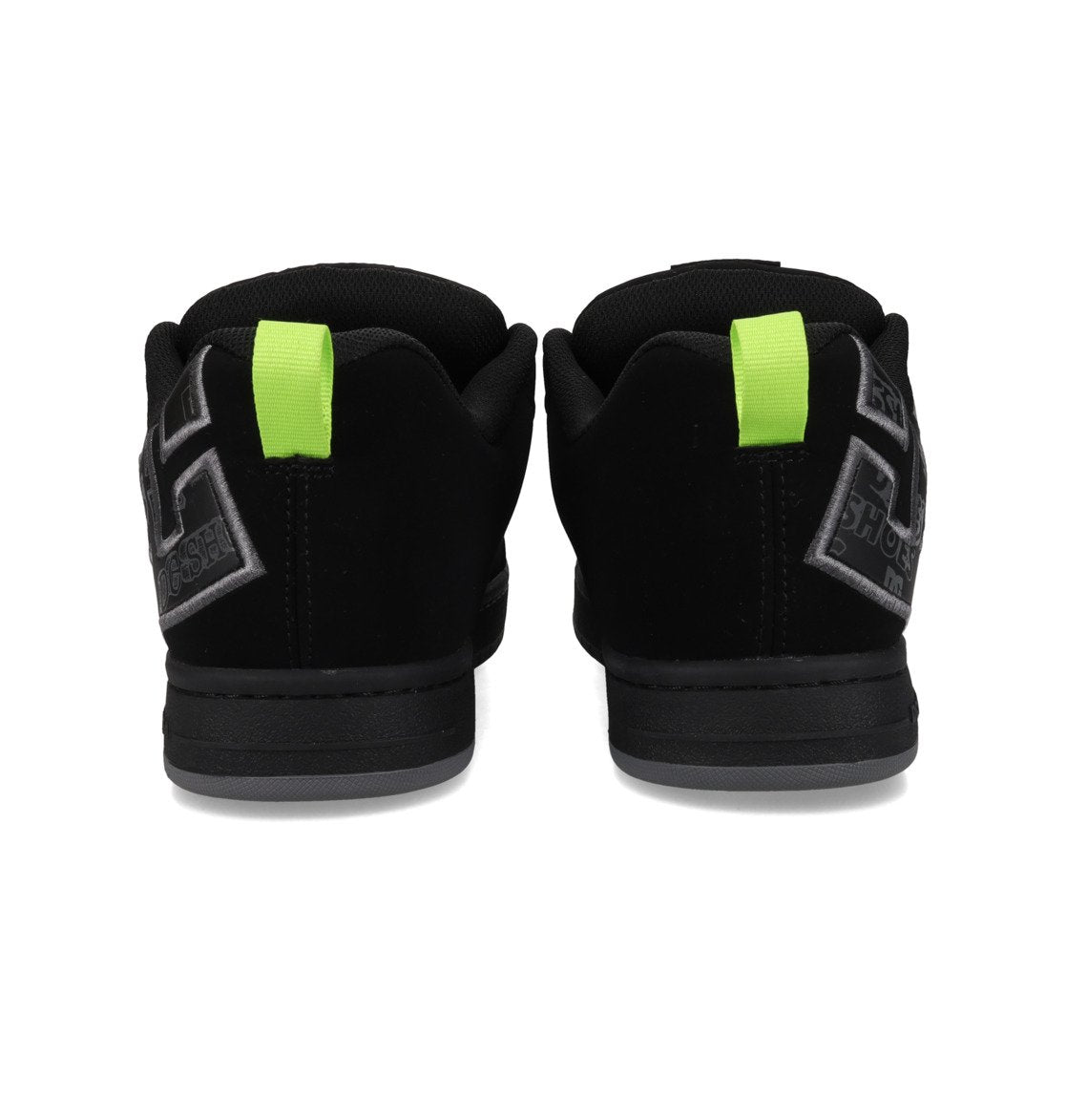 DC SHOES COURT GRAFFIK BLACK GREY LIME TRAINERS