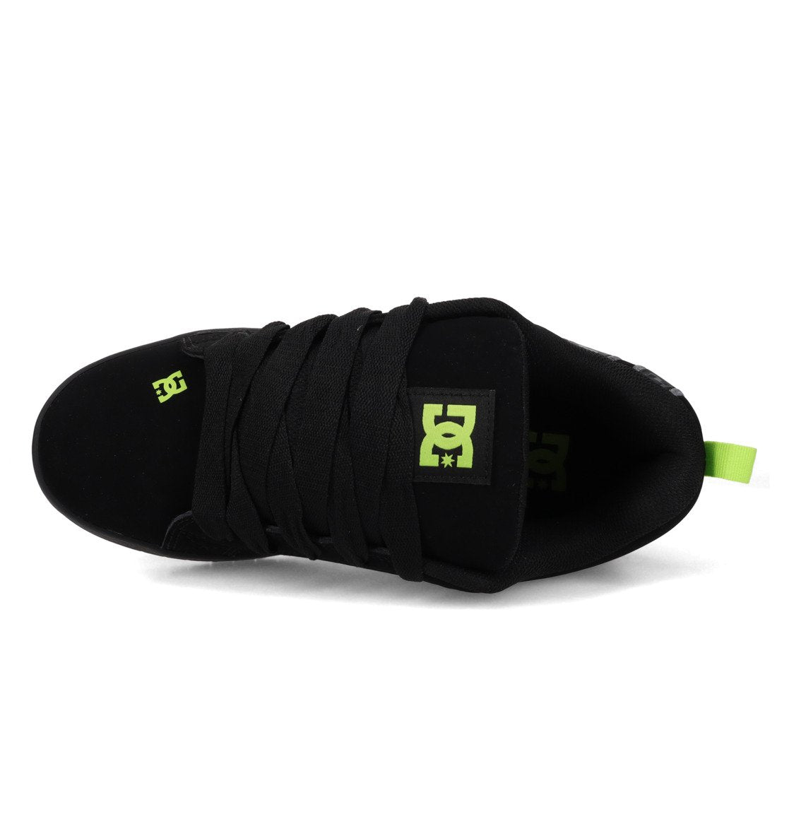 DC SHOES COURT GRAFFIK BLACK GREY LIME TRAINERS