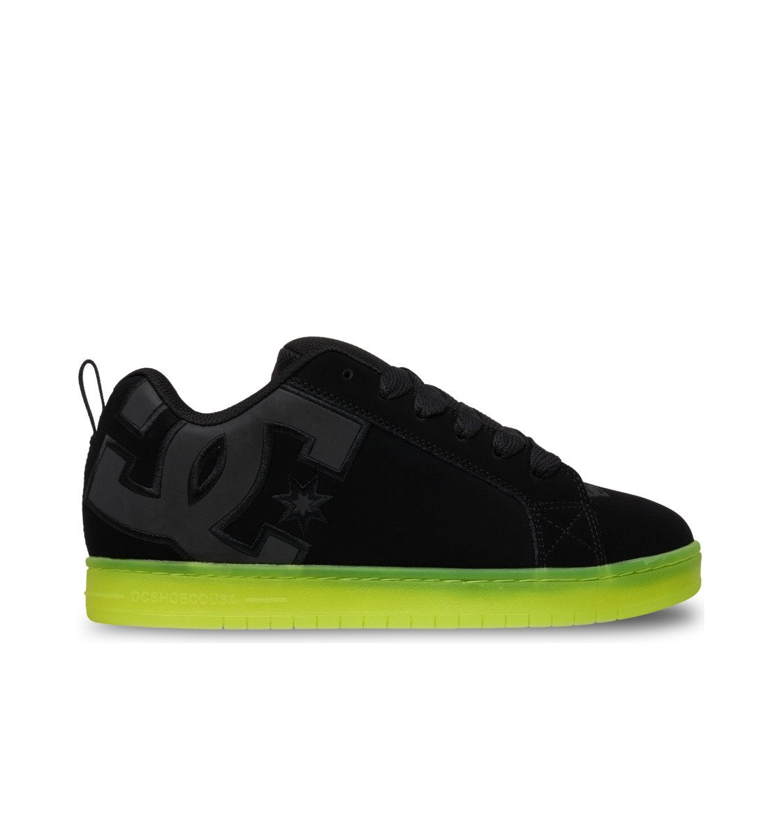DC SHOES COURT GRAFFIK BLACK LIME TRAINERS