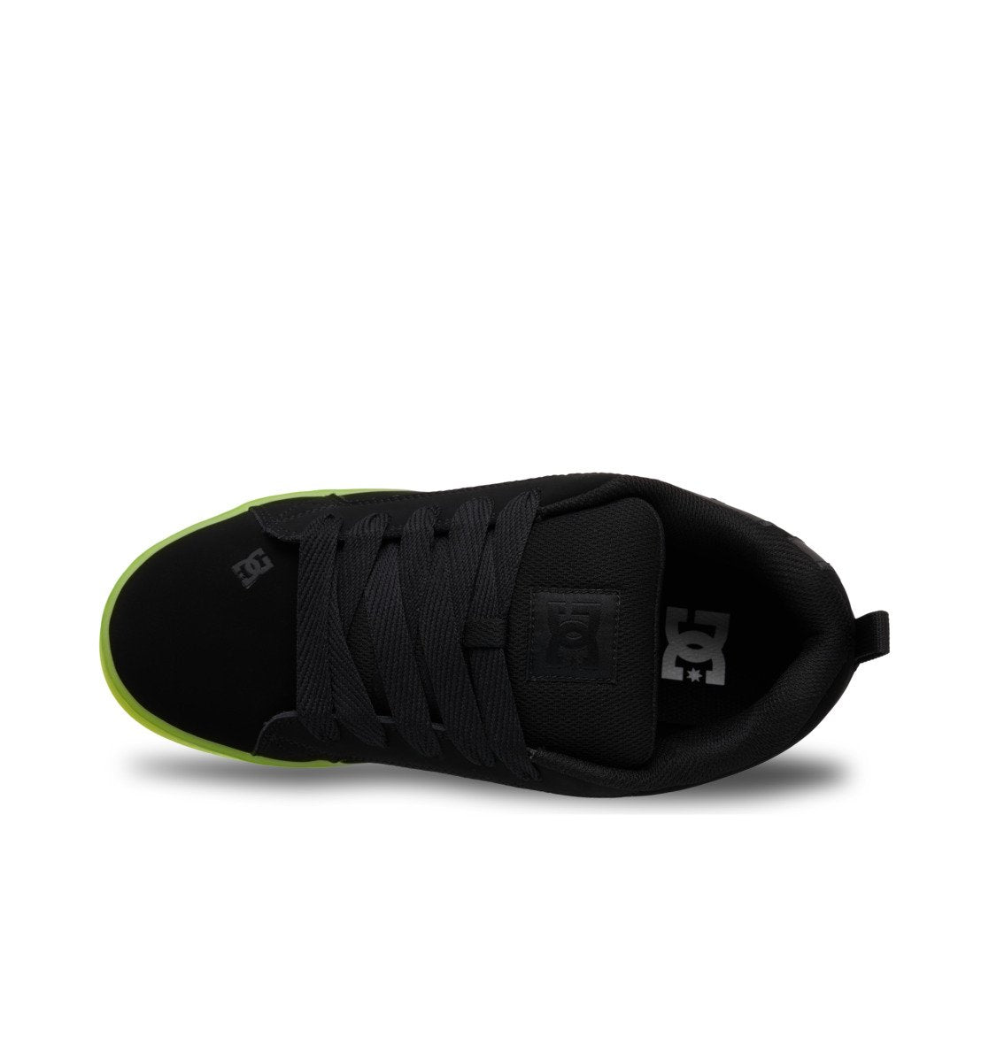 DC SHOES COURT GRAFFIK BLACK LIME TRAINERS