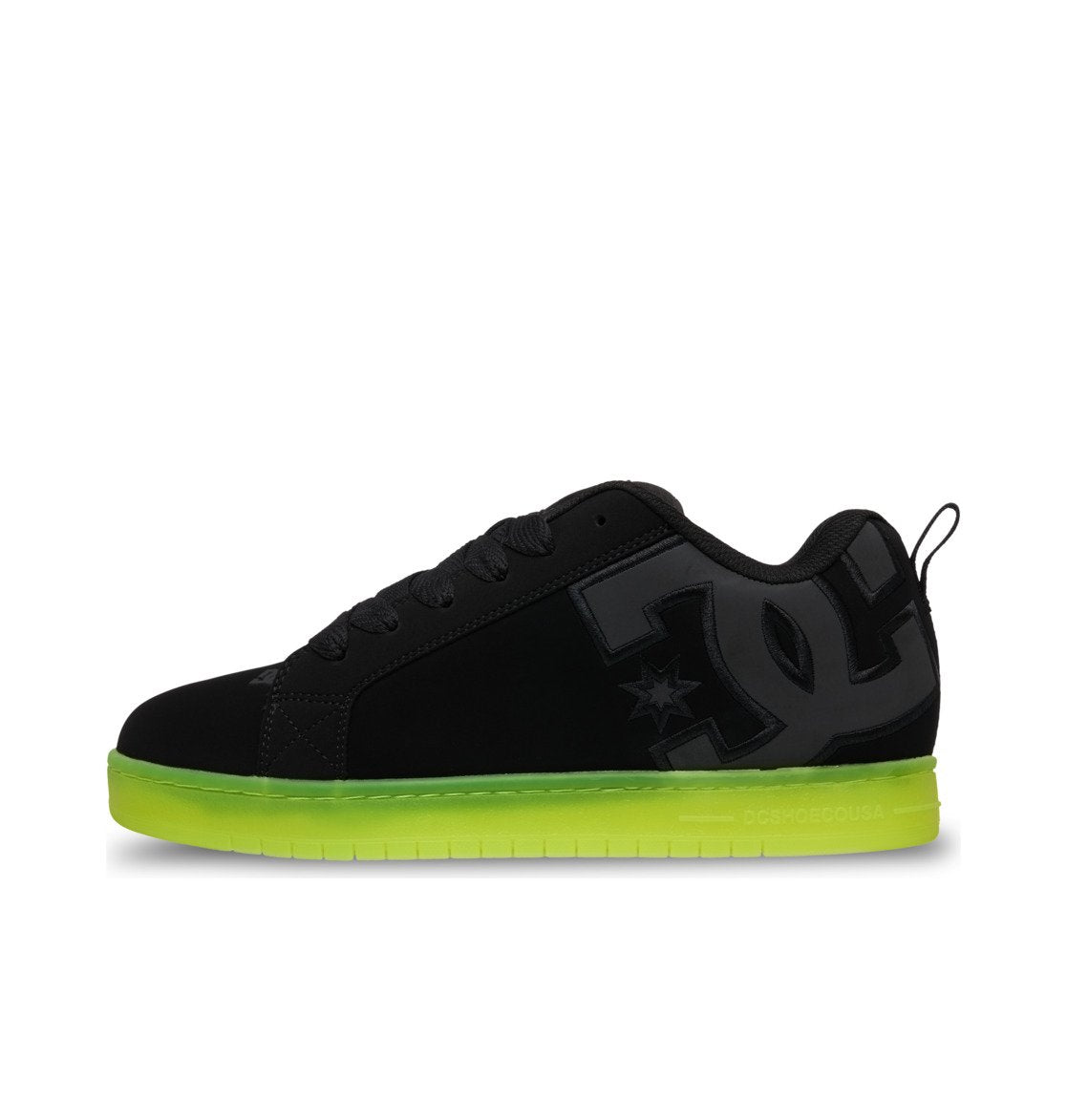 DC SHOES COURT GRAFFIK BLACK LIME TRAINERS