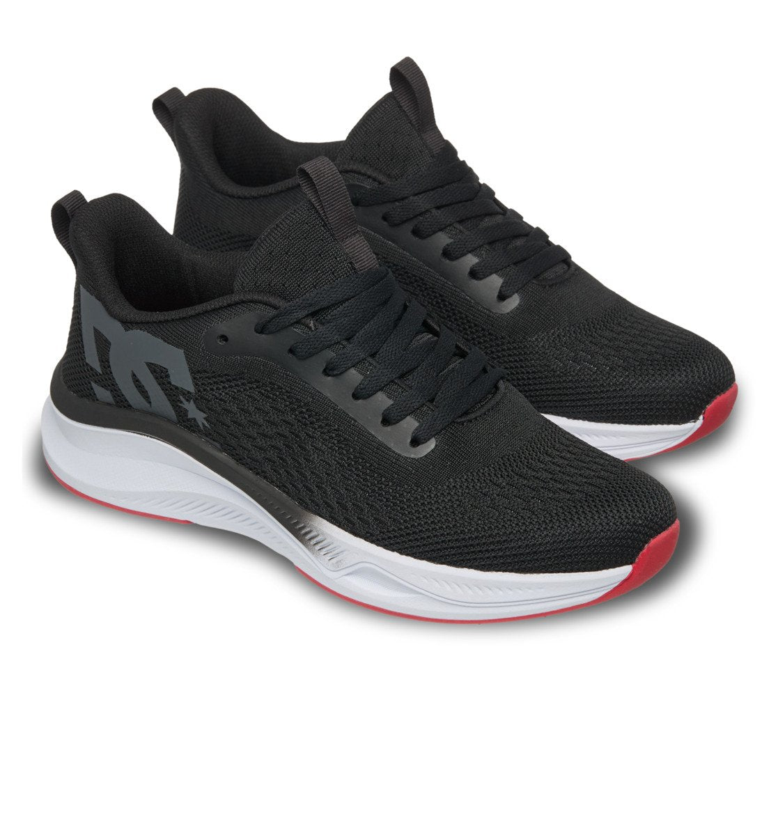 DC SHOES ROADMAX BLACK WHITE RED TRAINERS