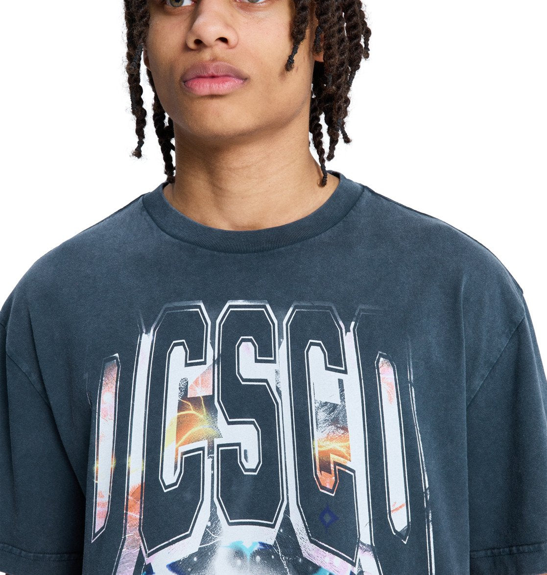 DC SHOES SKULLSTORM WASHED BLACK T-SHIRT