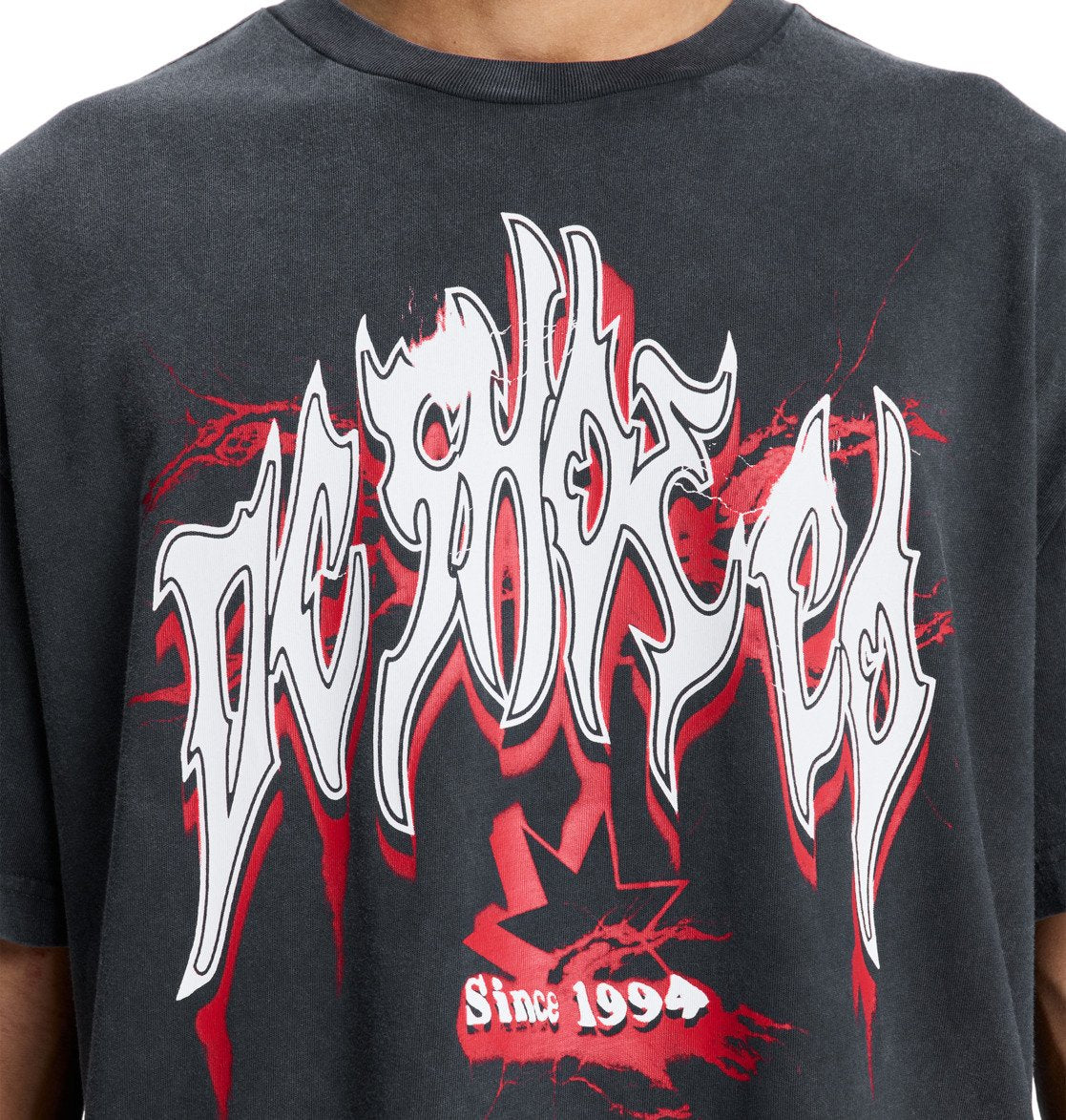 DC SHOES DEATHMACHINE WASHED BLACK T-SHIRT