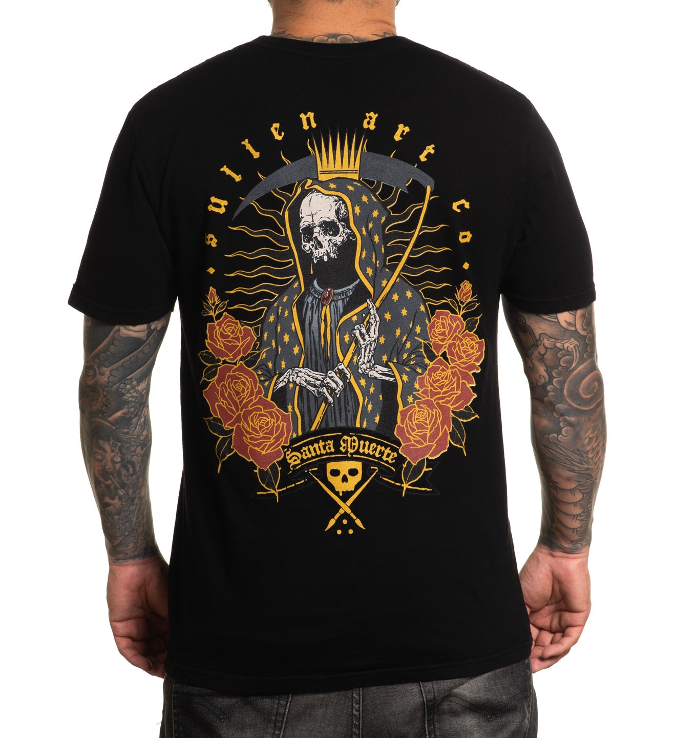 SULLEN CLOTHING SANTA MUERTA JET BLACK PREMIUM T-SHIRT (L)