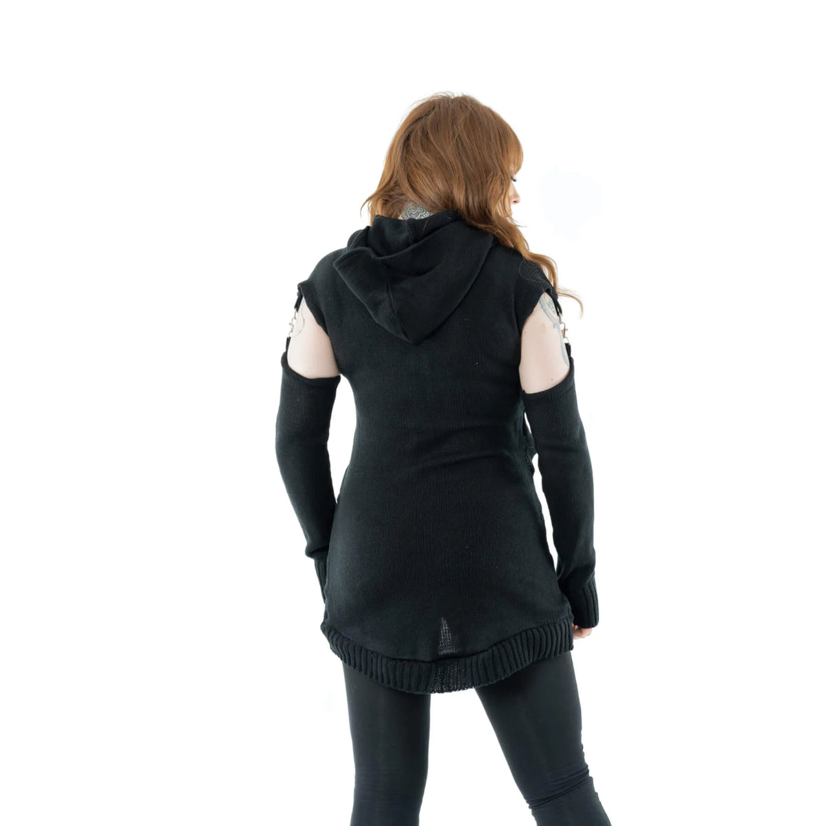 POIZEN VIXXSIN ESHA HOODED JUMPER BLACK