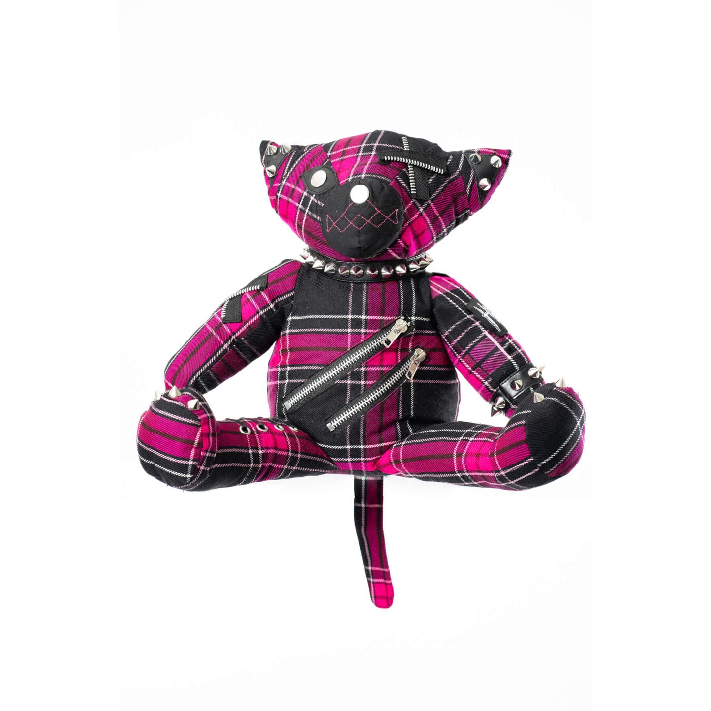 HEARTLESS EVIL BEAR BAG - DARK PINK CHECK