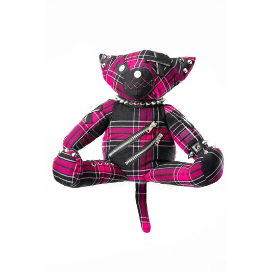 HEARTLESS EVIL BEAR BAG - DARK PINK CHECK