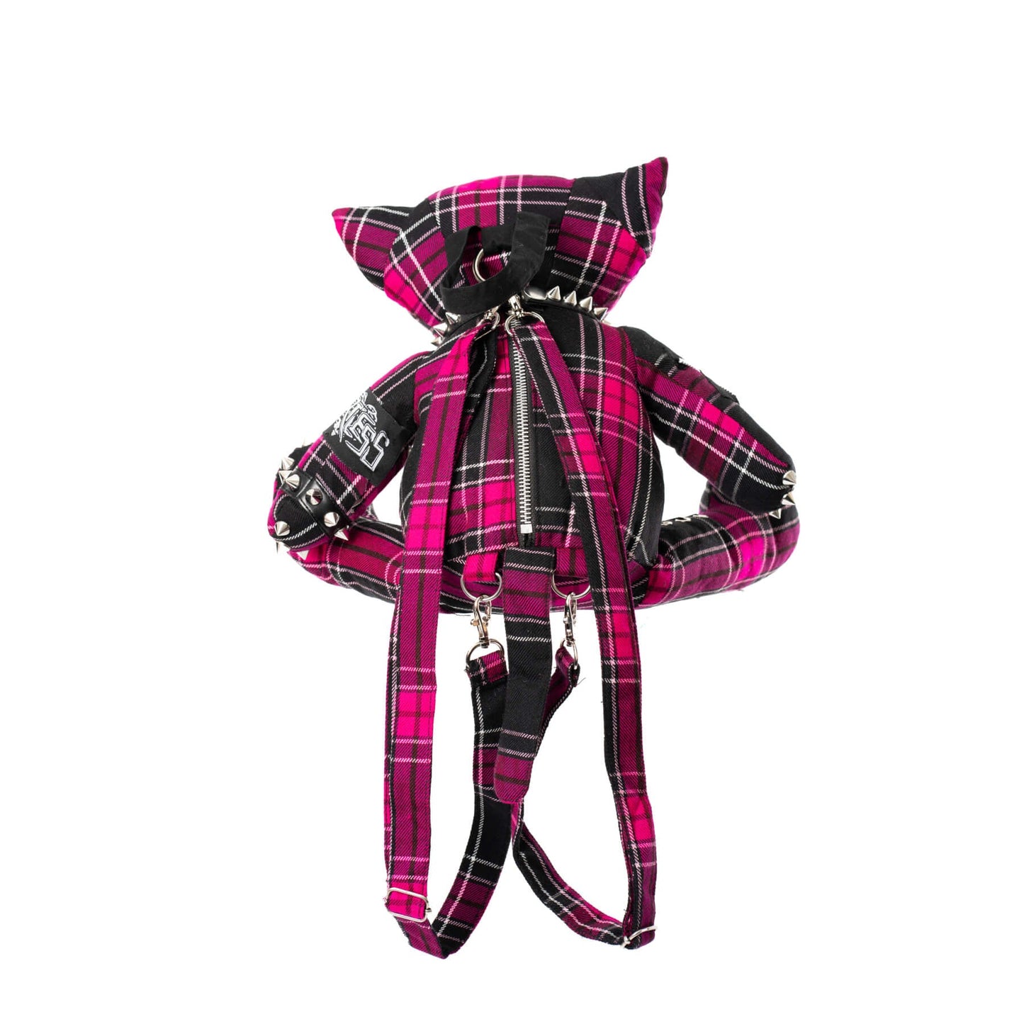 HEARTLESS EVIL BEAR BAG - DARK PINK CHECK