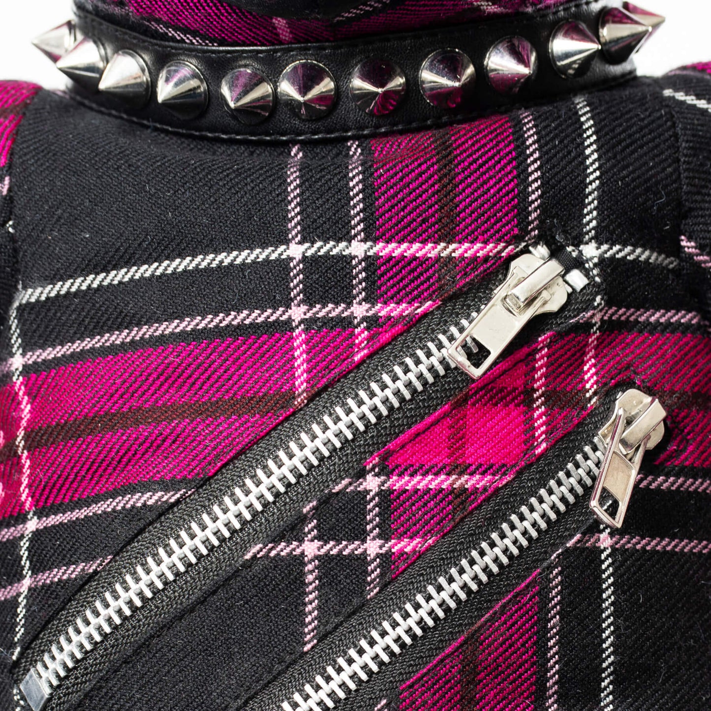 HEARTLESS EVIL BEAR BAG - DARK PINK CHECK