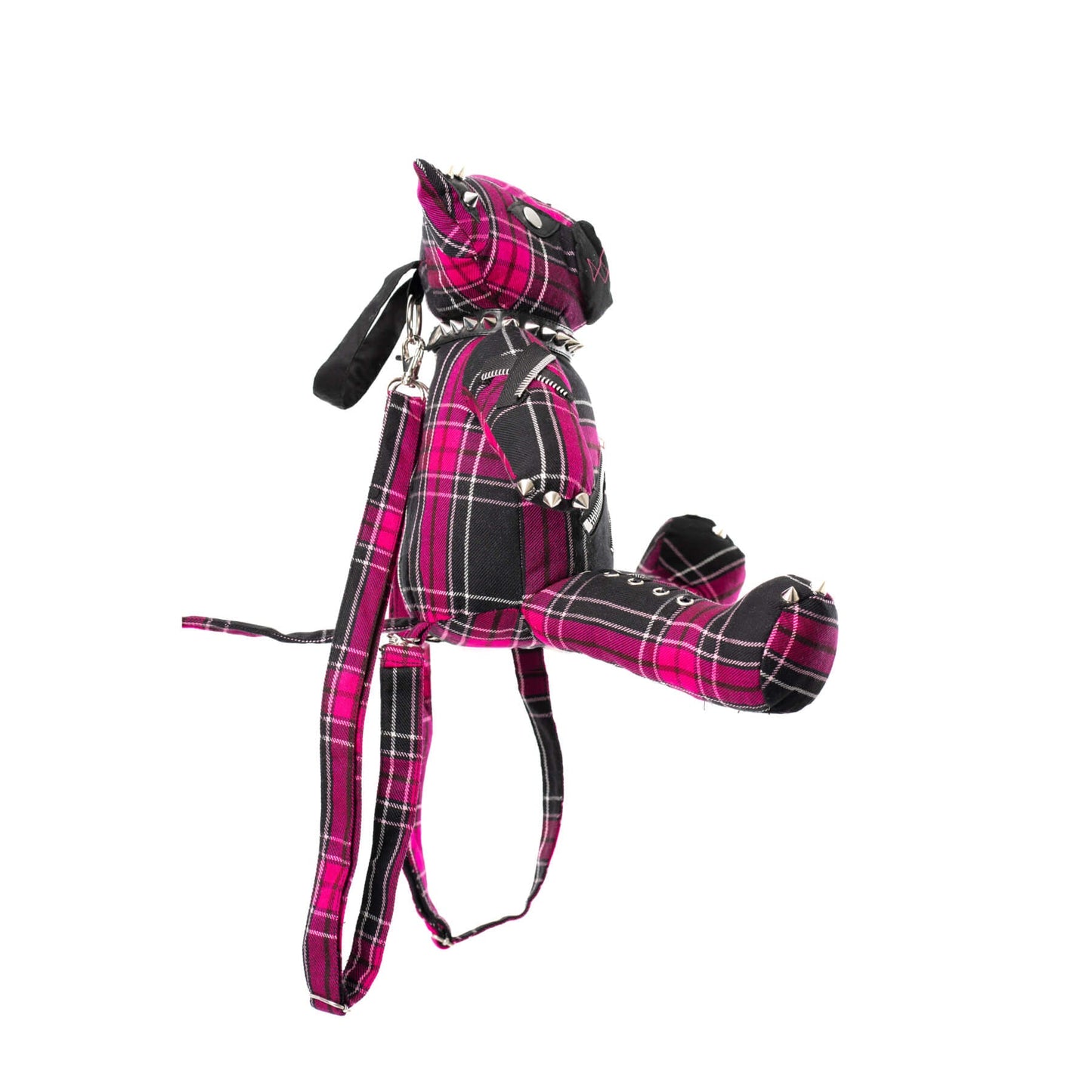 HEARTLESS EVIL BEAR BAG - DARK PINK CHECK