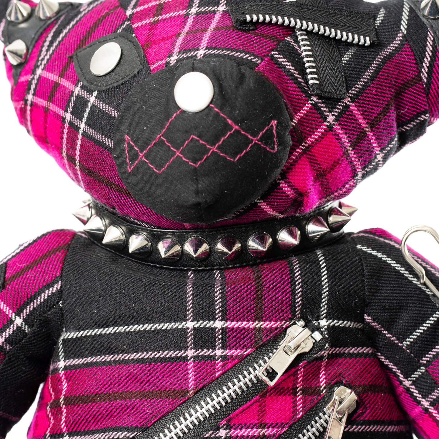 HEARTLESS EVIL BEAR BAG - DARK PINK CHECK
