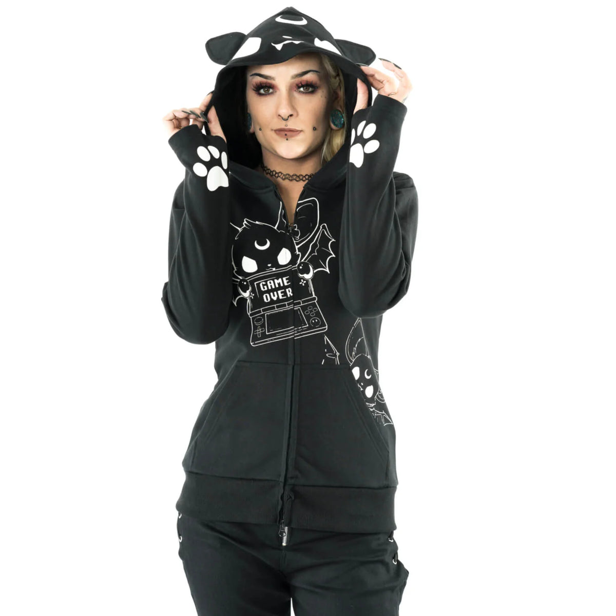POIZEN HEARTLESS GAME OVER HOOD - BLACK HOODIE