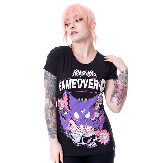 CUPCAKE CULT GAME OVER O'S  T SHIRT LADIES
