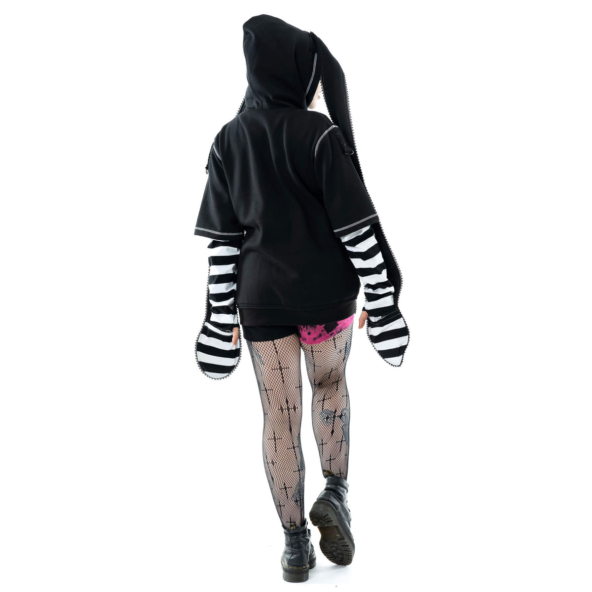 POIZEN CUPCAKE CULT HYPNO BUNNY BLACK WHITE HOODIE