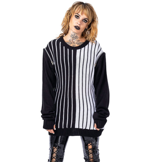 POIZEN HEARTLESS IN THE MOOD JUMPER BLACK WHITE