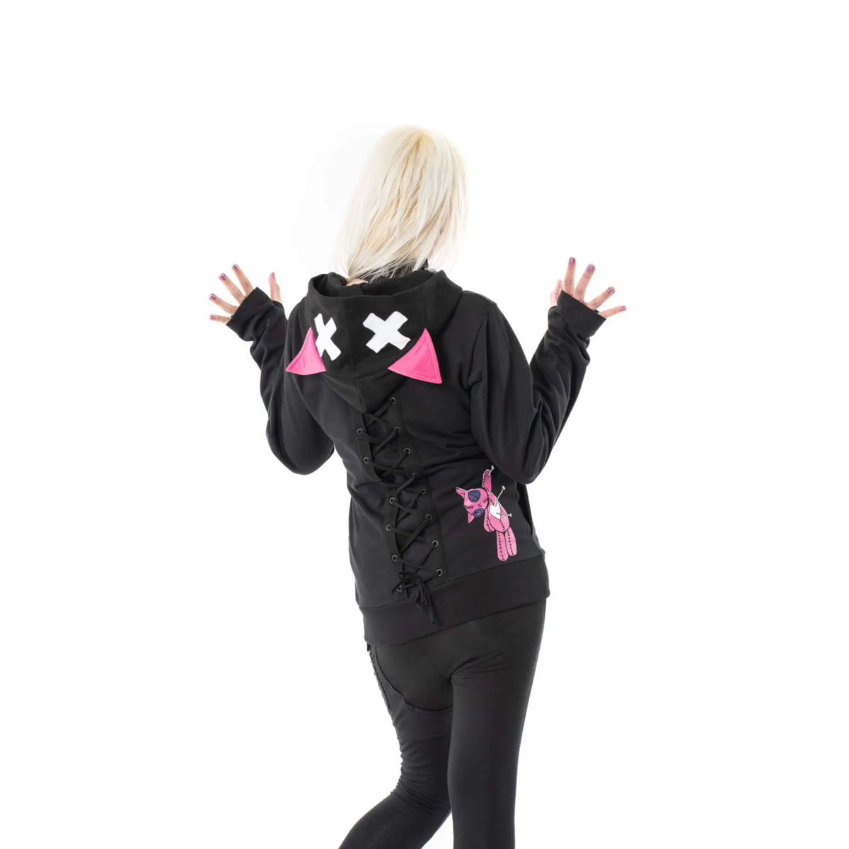 POIZEN CUPCAKE CULT KITTY MAYHEM HOODIE BLACK