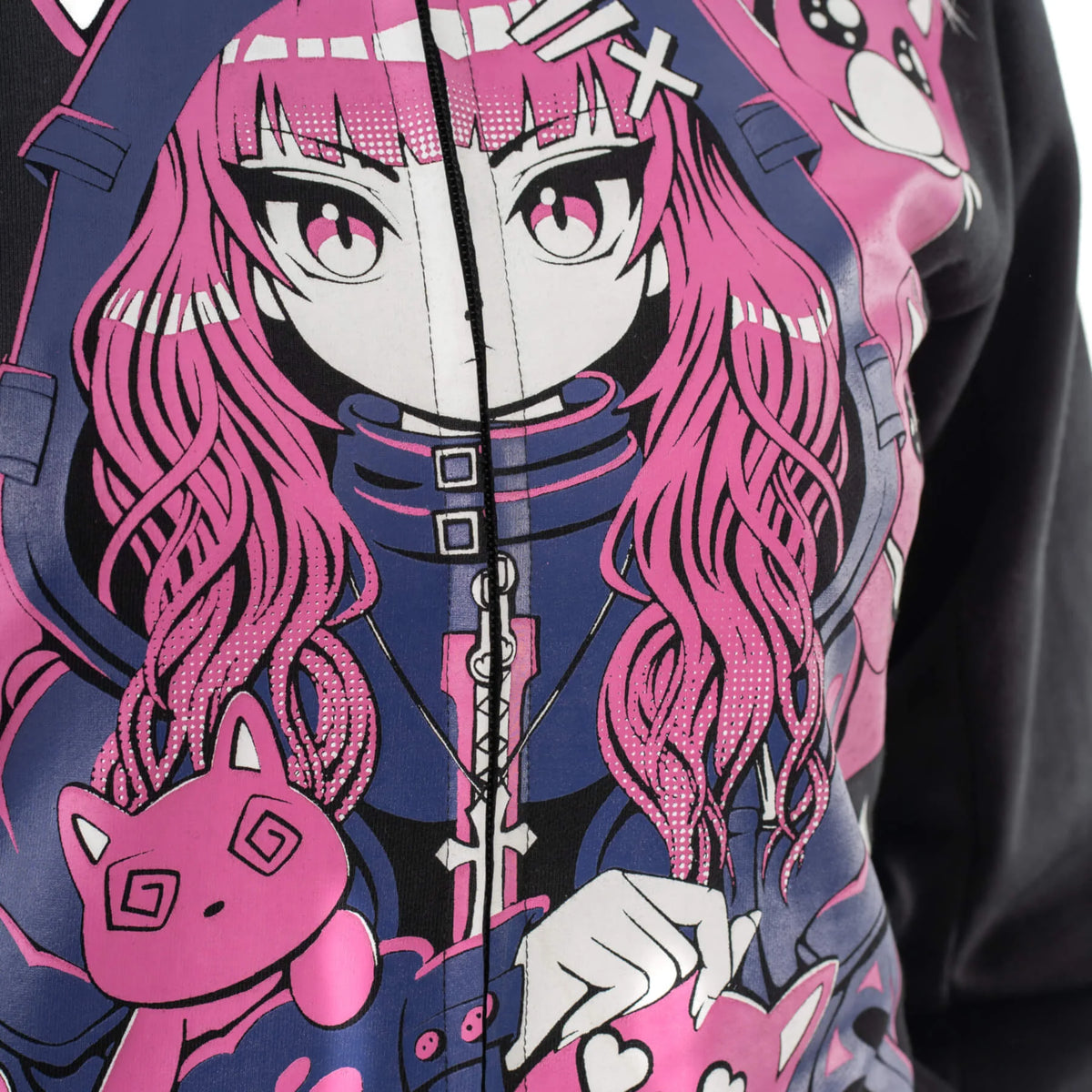 POIZEN CUPCAKE CULT KITTY MAYHEM HOODIE BLACK