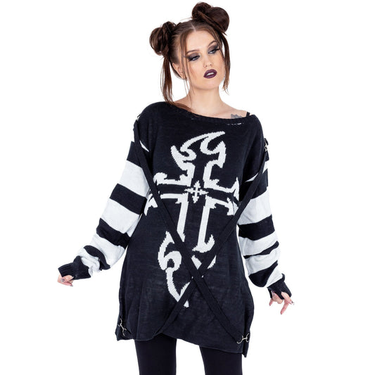 POIZEN HEARTLESS LILITH JUMPER BLACK WHITE