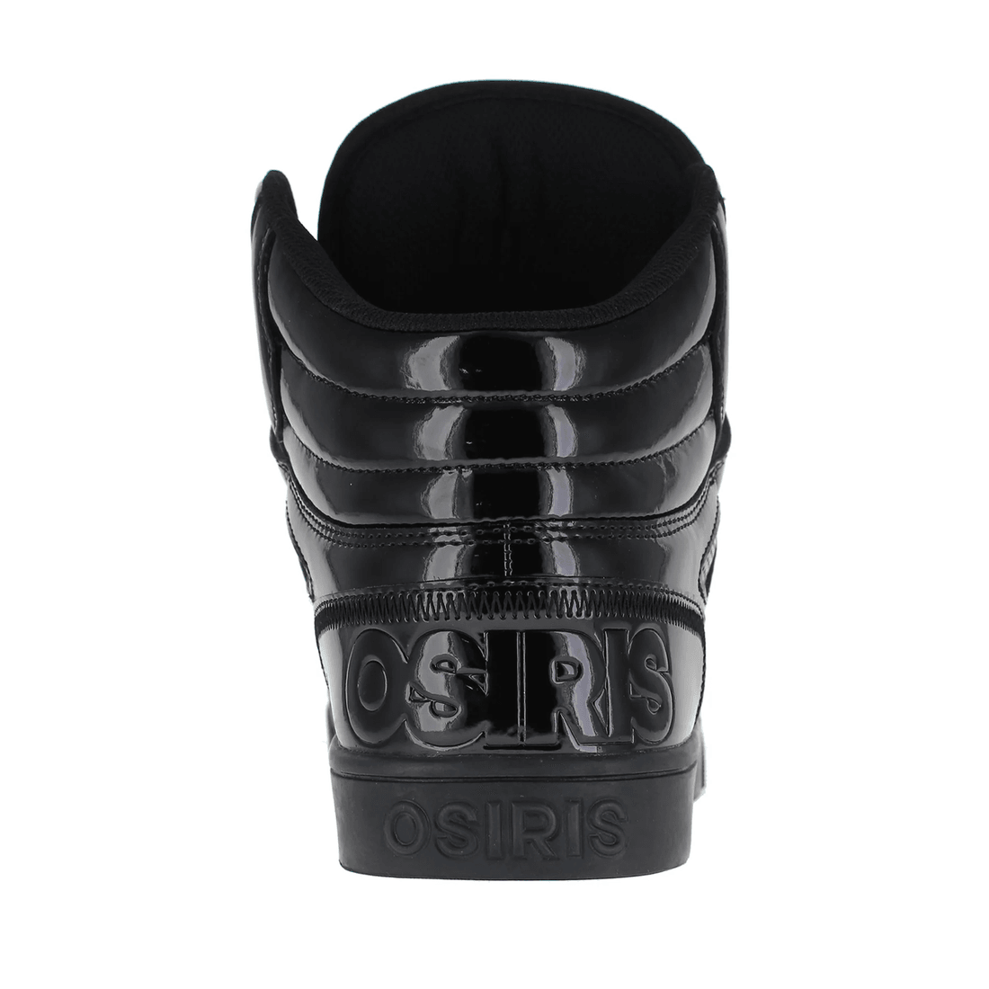 OSIRIS SHOES CLONE BLACK PATENT SILVER TRAINERS