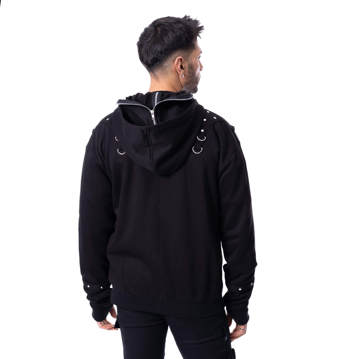 CHEMICAL RUIN BLACK HOODED TOP MEN
