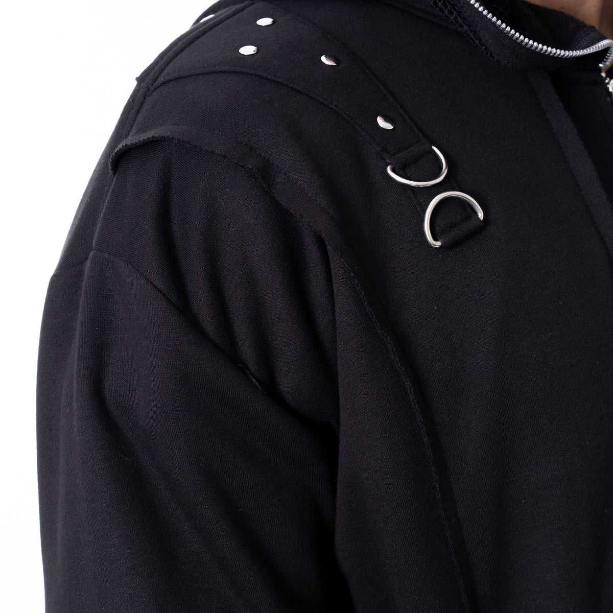 CHEMICAL RUIN BLACK HOODED TOP MEN
