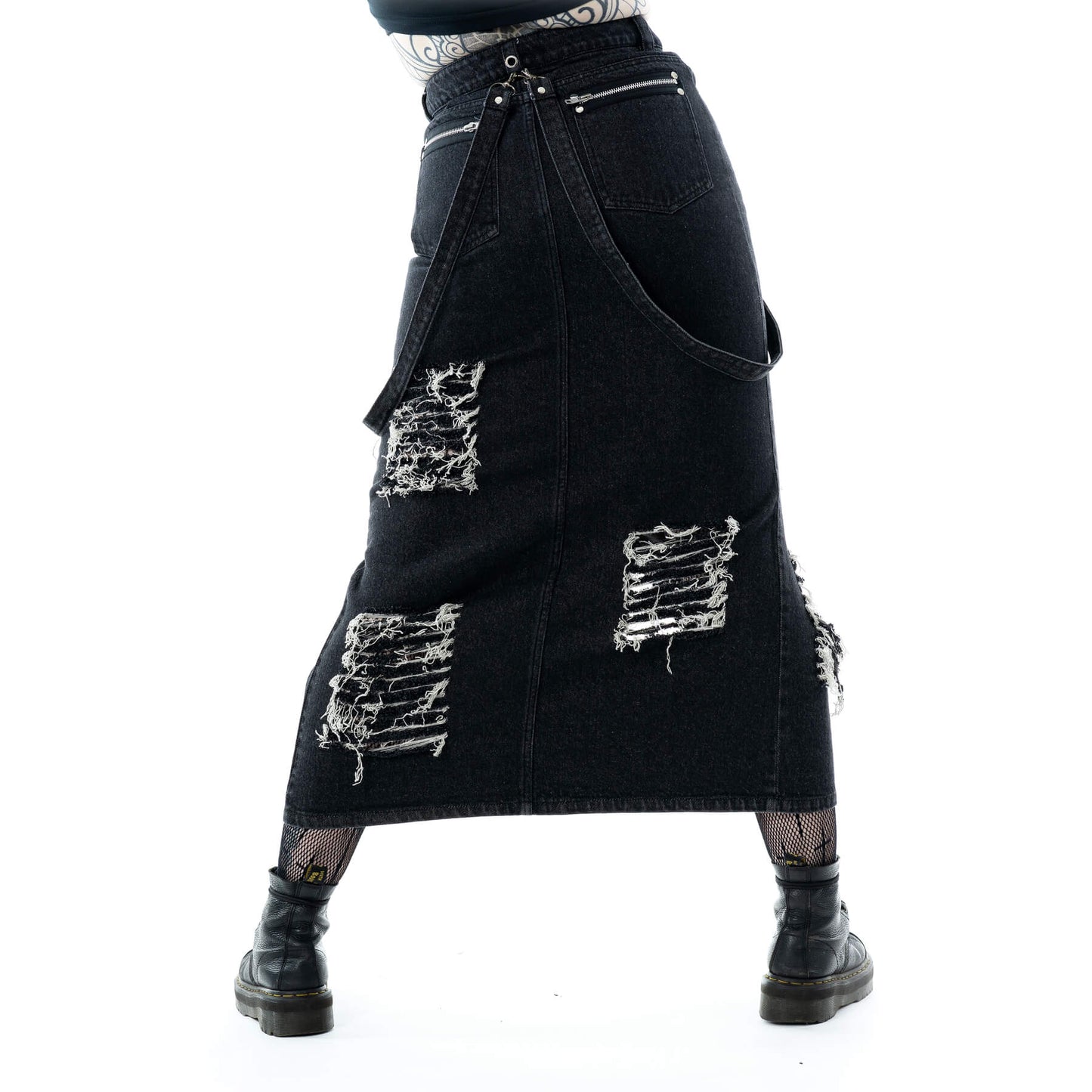 VIXXIN BLACK STONEWASH RUNA DENIM SKIRT