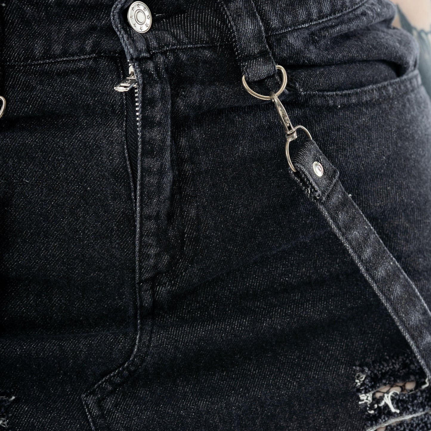 VIXXIN BLACK STONEWASH RUNA DENIM SKIRT