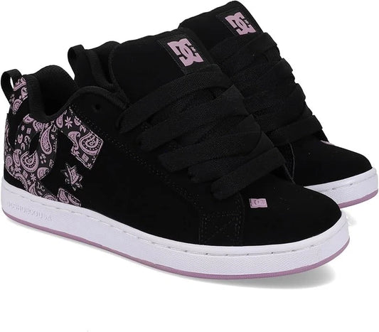 DC SHOES COURT GRAFFIK BLACK LAVENDER GUM WOMEN'S TRAINERS