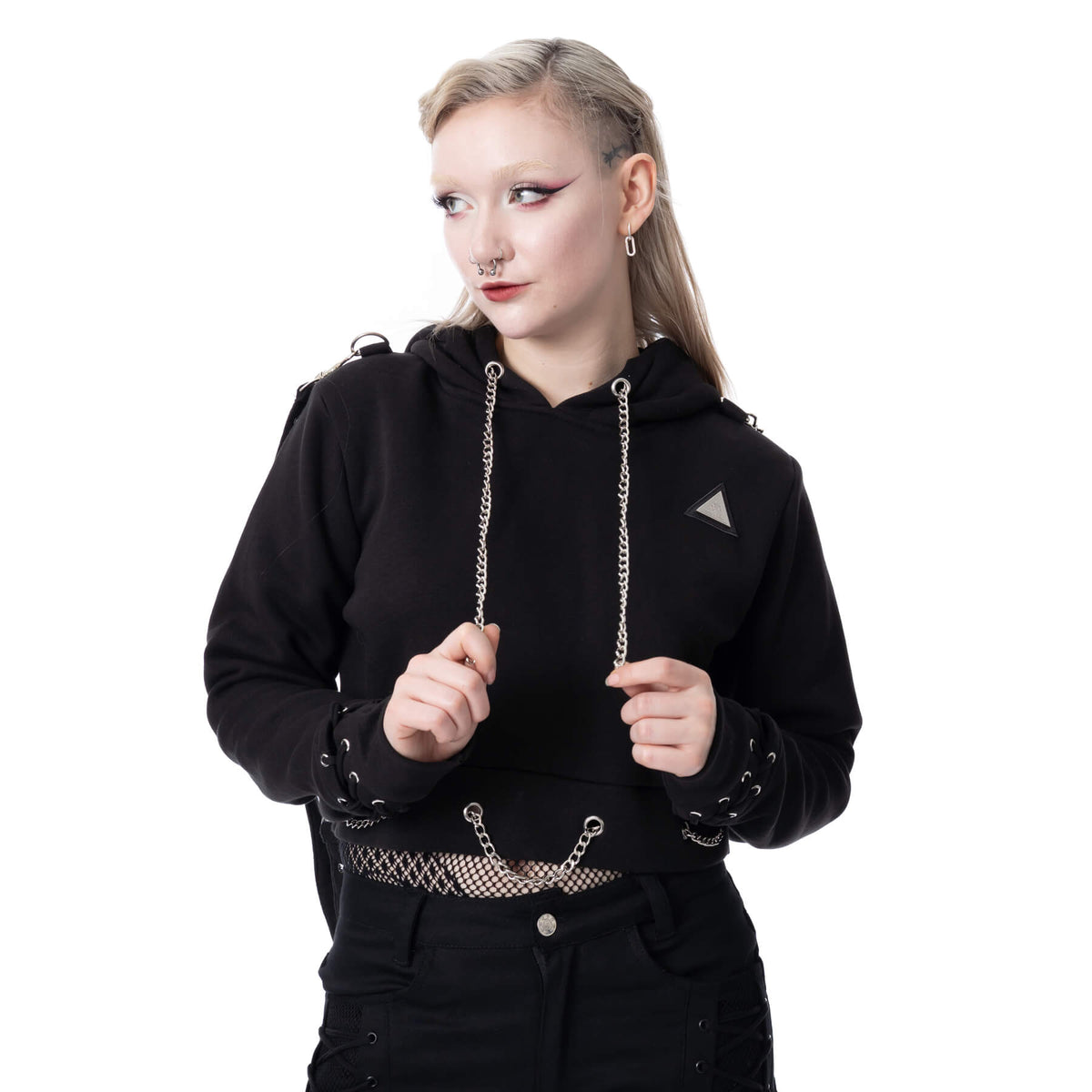 POIZEN HEARTLESS SCORN CROPPED HOOD BLACK
