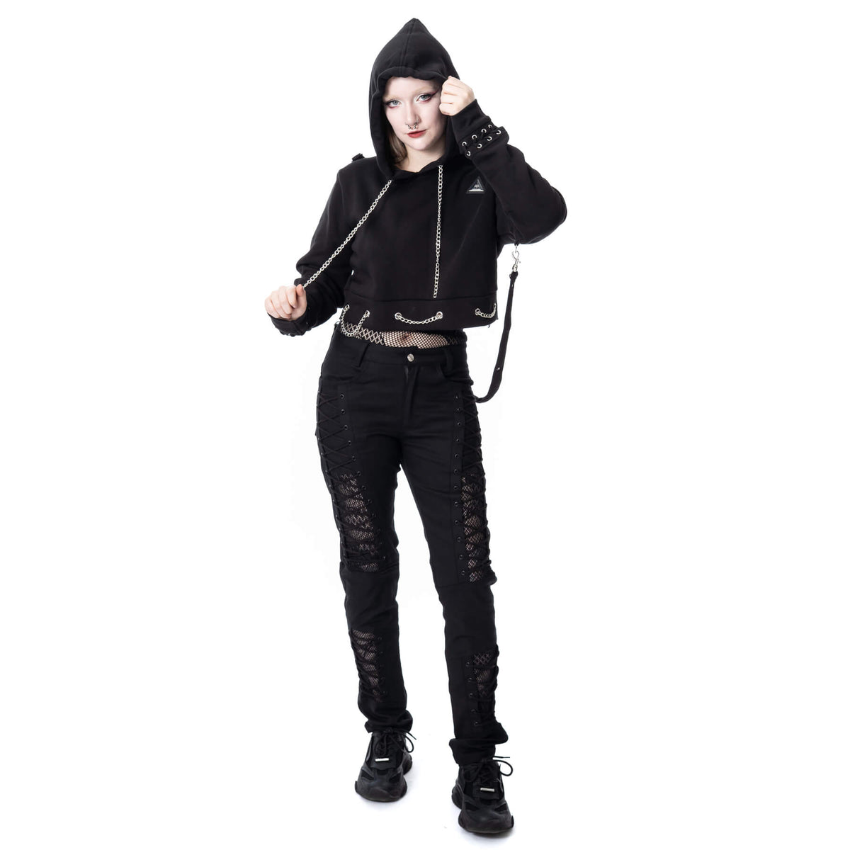 POIZEN HEARTLESS SCORN CROPPED HOOD BLACK