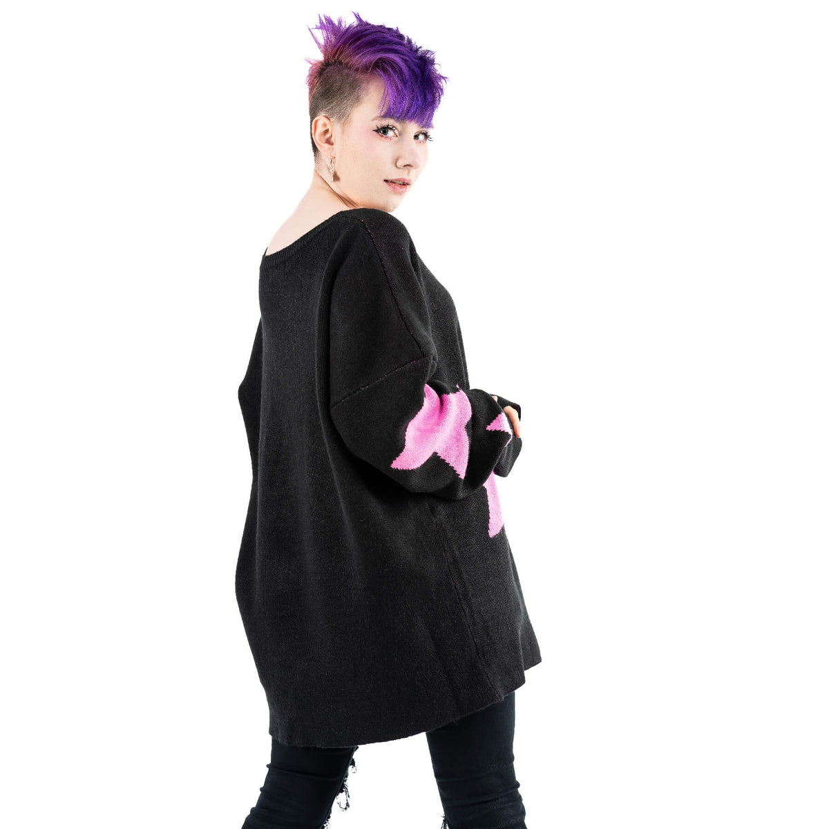 POIZEN HEARTLESS SEEING STARS JUMPER BLACK PINK