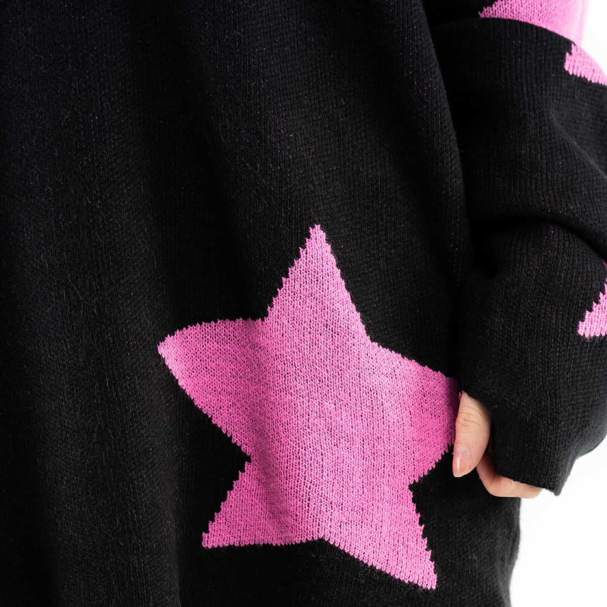 POIZEN HEARTLESS SEEING STARS JUMPER BLACK PINK