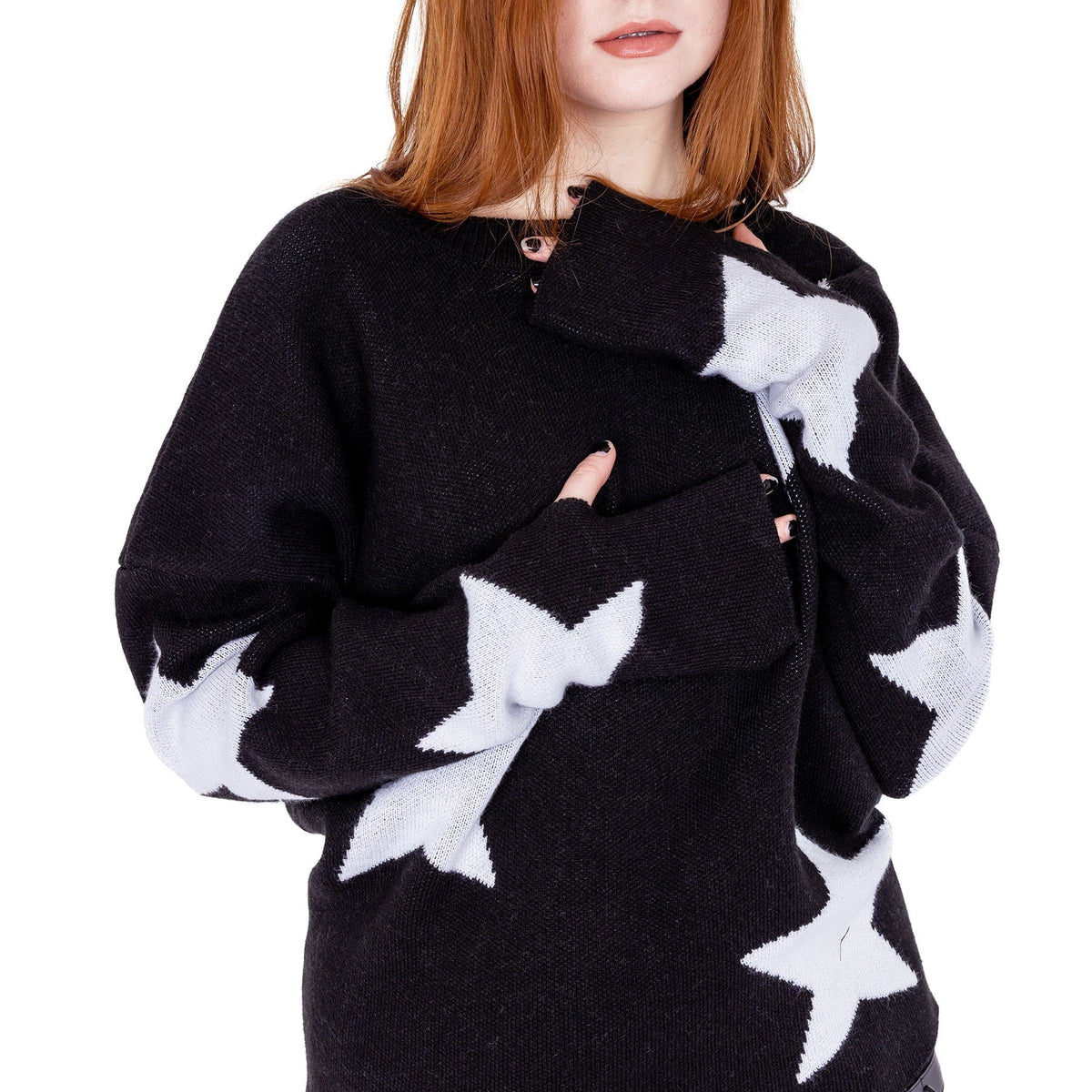 POIZEN HEARTLESS SEEING STARS JUMPER BLACK WHITE