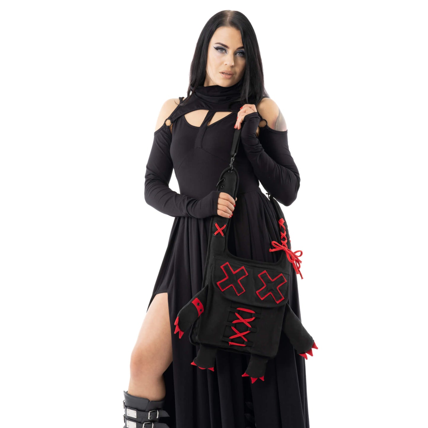 CUPCAKE CULT SHADOW BAG BLACK RED