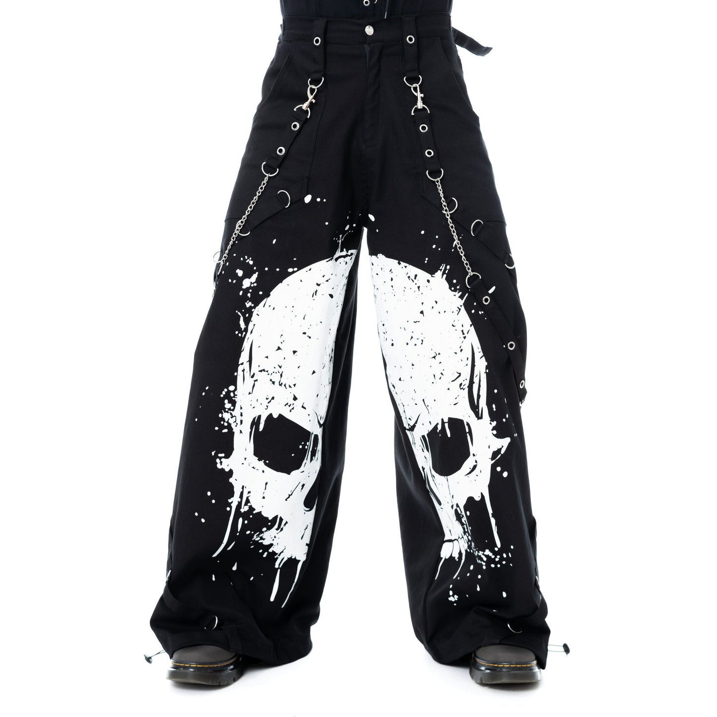 POIZEN UNDEAD BLACK WHITE TROUSERS PANTS