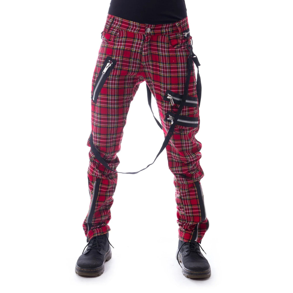 VIXXIN VINCENT RED TARTAN MENS PANTS