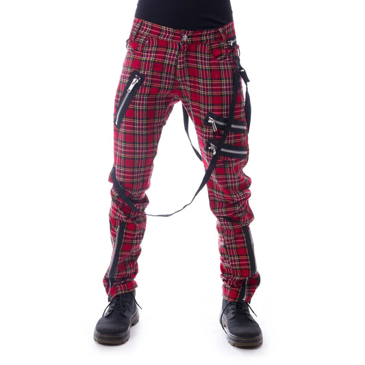 VIXXIN VINCENT RED TARTAN MENS PANTS