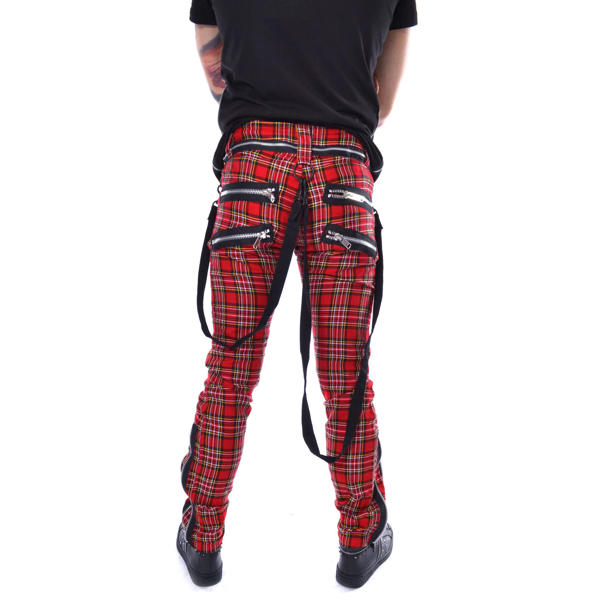 VIXXIN VINCENT RED TARTAN MENS PANTS