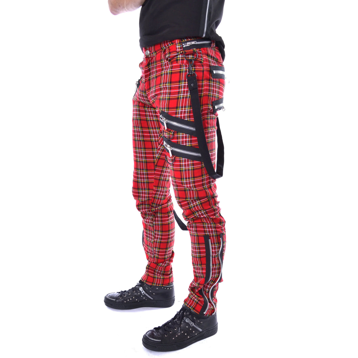 VIXXIN VINCENT RED TARTAN MENS PANTS