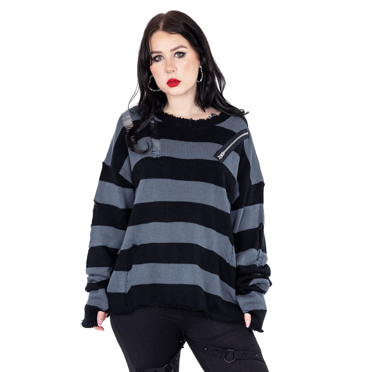 POIZEN HEARTLESS YOUR WORST NIGHTMARE JUMPER BLACK GREY